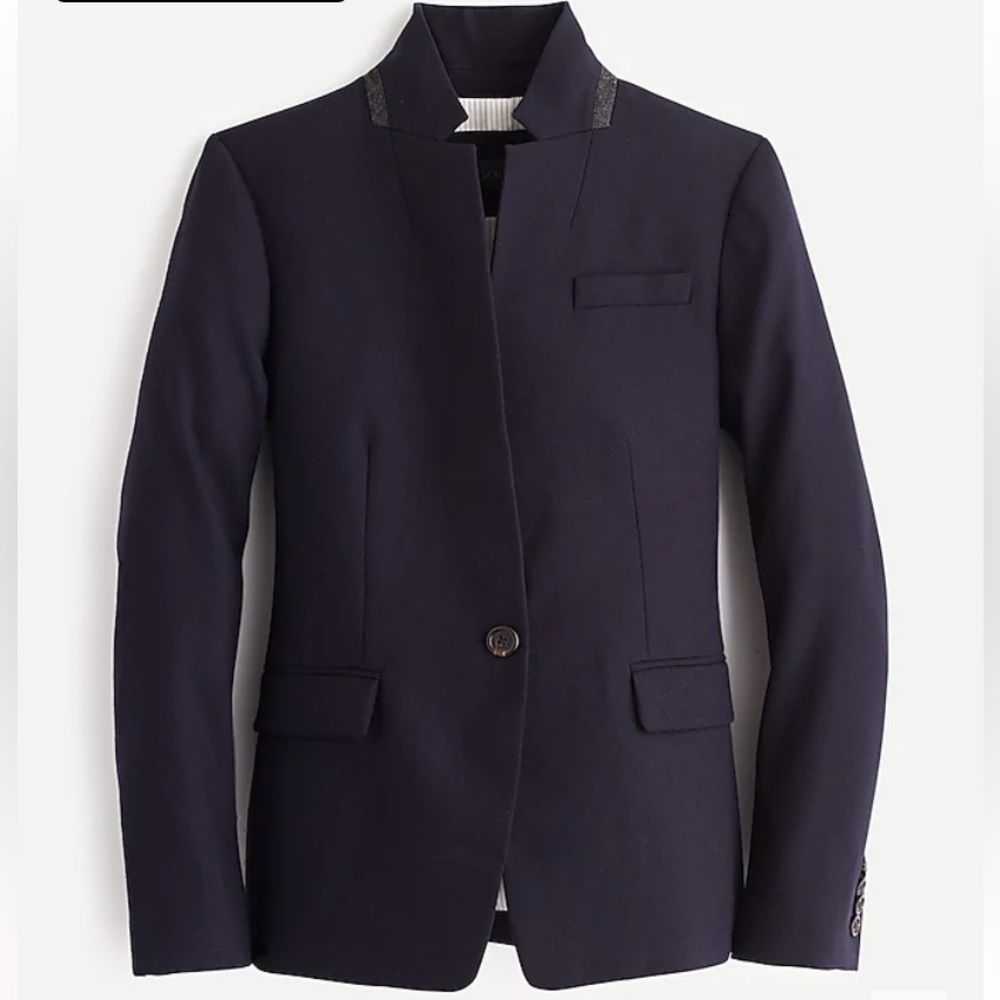 J. Crew Navy Regent Wool Flannel Blazer